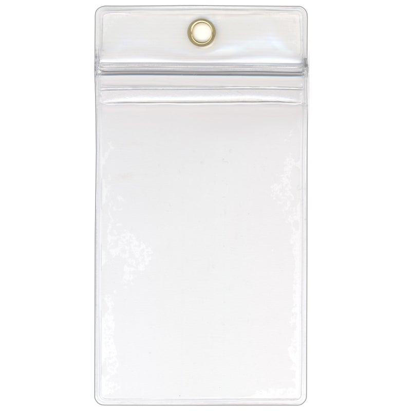 STORE SMART StoreSMART - 5 Pack - ID/Badge Holder - Zipper and Metal Grommet - Clear Plastic - Open Short Vertical - R3578ZIPS-5 - Image 1